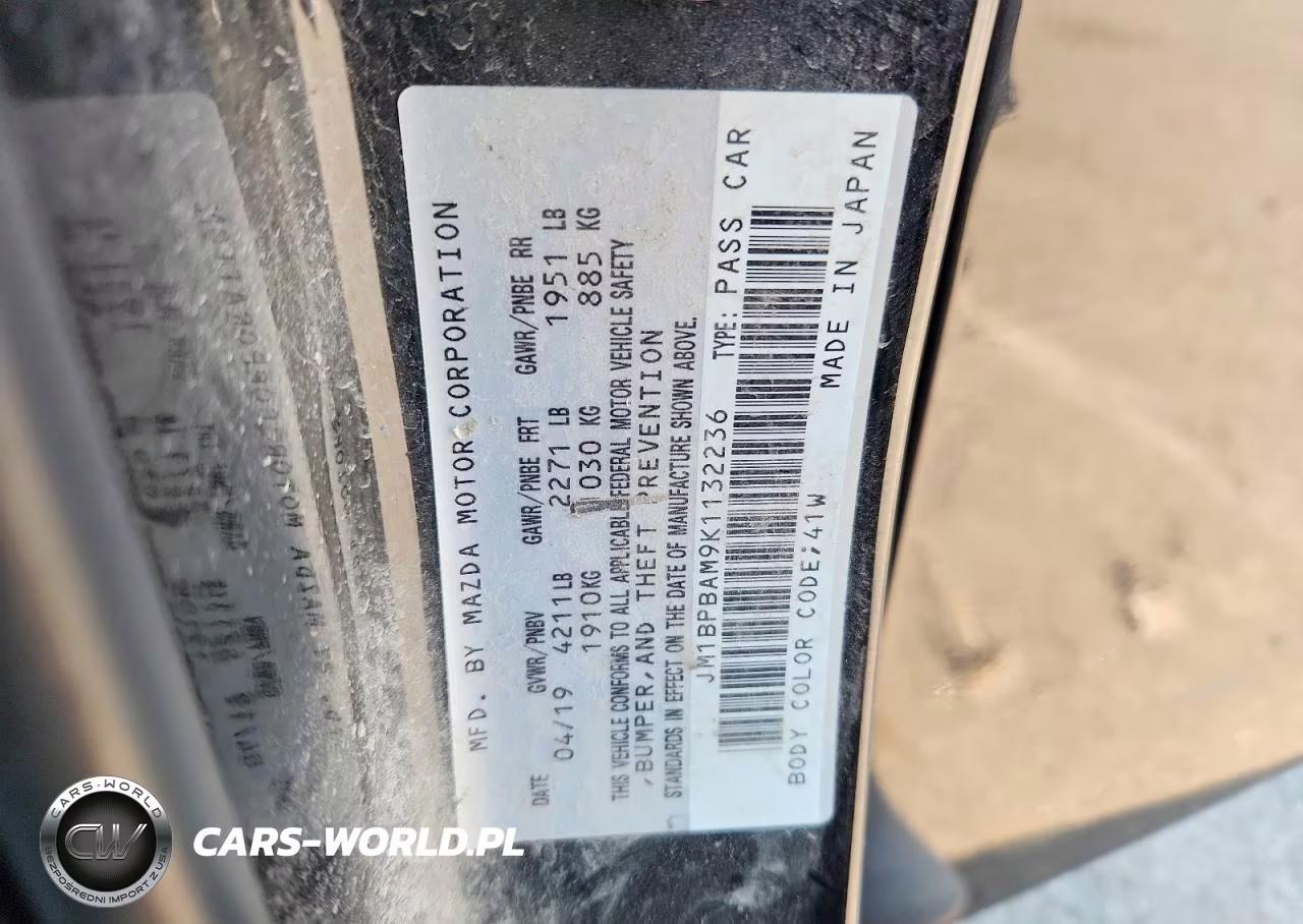 2019 Mazda 3 Select VIN:JM1BPBAM9K1132236 - 12