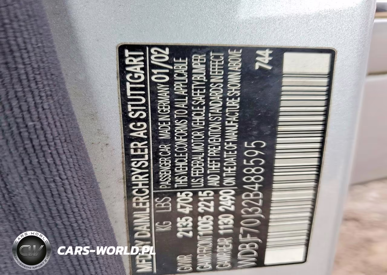 2002 Mercedes-Benz E 430 VIN:WDBJF70J32B488595 - 12