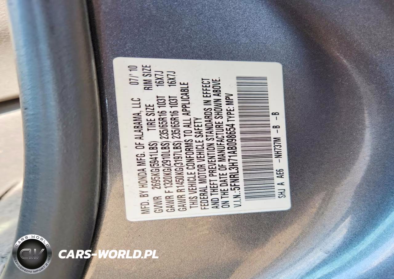 2010 Honda Odyssey Exl VIN:5FNRL3H71AB098654 - 14