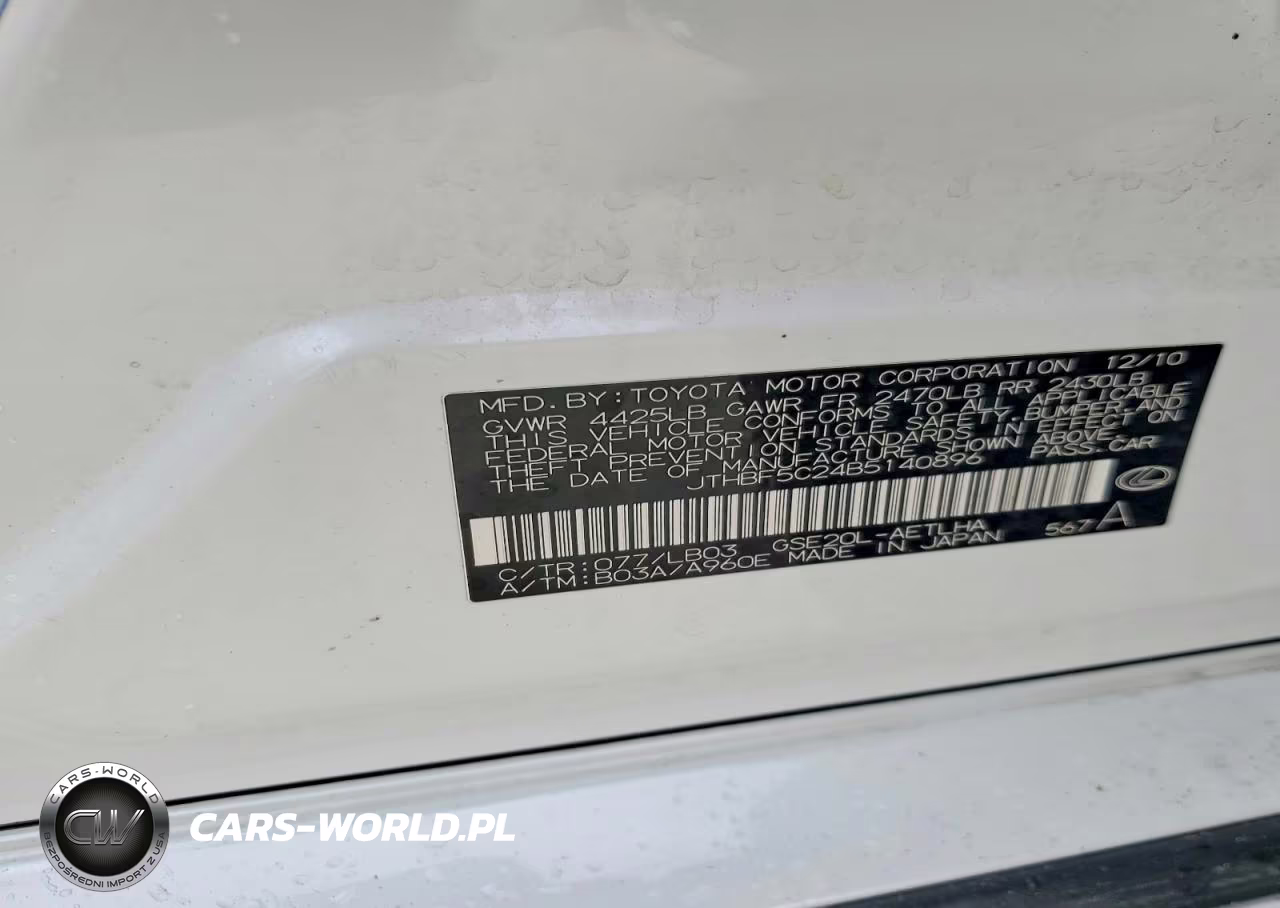 2011 Lexus Is 250 Base VIN:JTHBF5C24B5140896 - 12