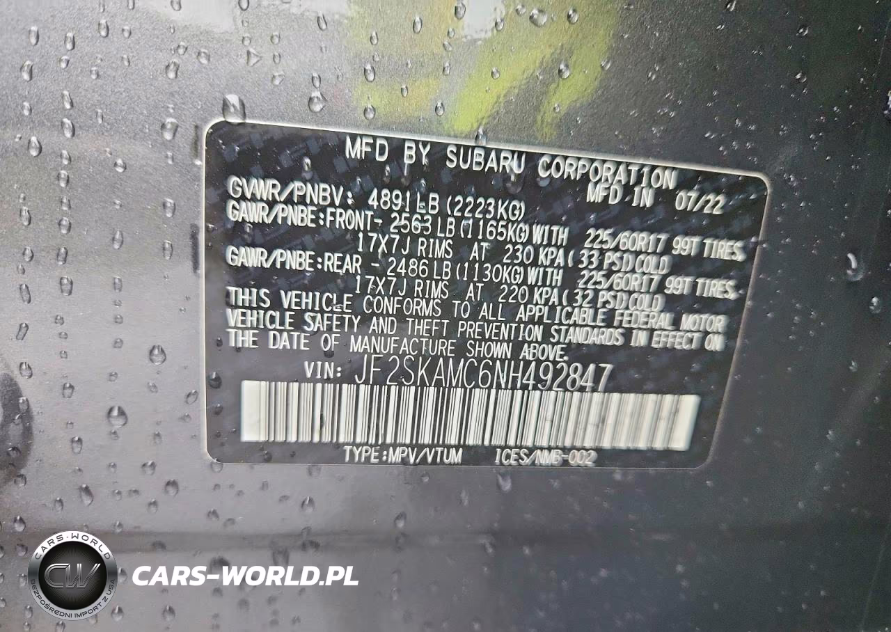 2022 Subaru Forester Wilderness VIN:JF2SKAMC6NH492847 - 14