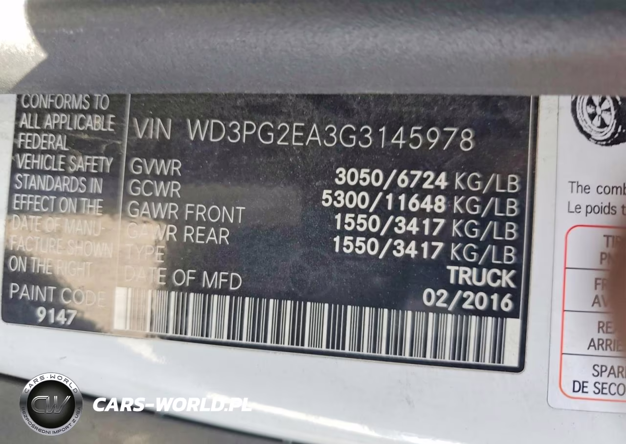 2016 Mercedes-Benz Metris VIN:WD3PG2EA3G3145978 - 13