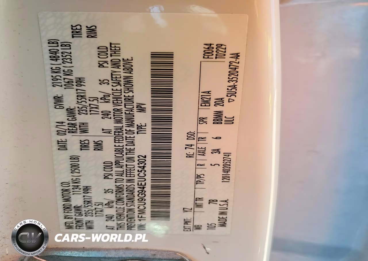 2014 Ford Escape Se VIN:1FMCU9G94EUC54302 - 13