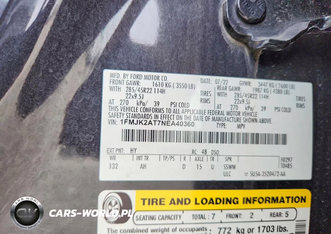 2022 Ford Expedition Max Limited VIN:1FMJK2AT7NEA40360 - 14