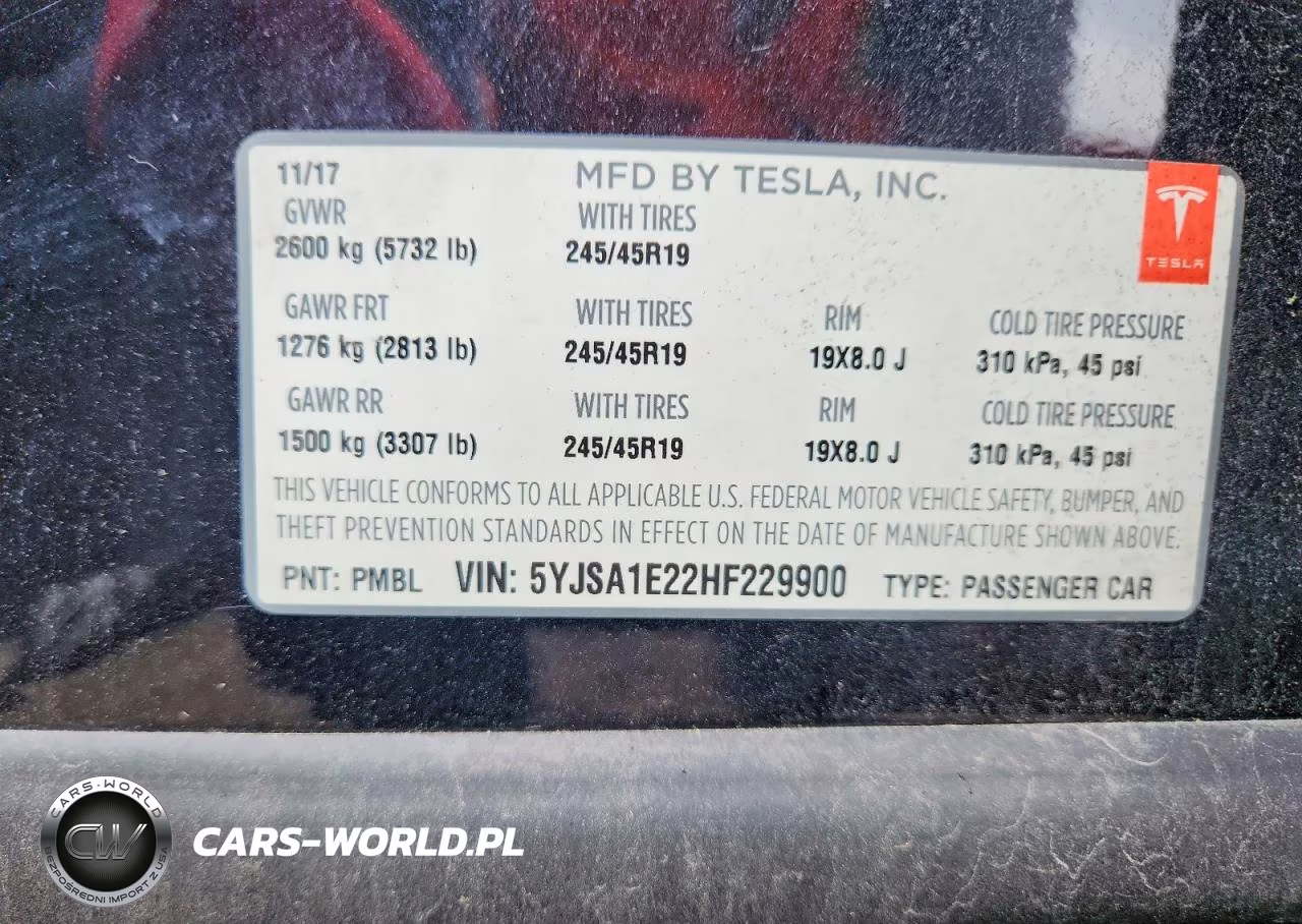 2017 Tesla Model S VIN:5YJSA1E22HF229900 - 12
