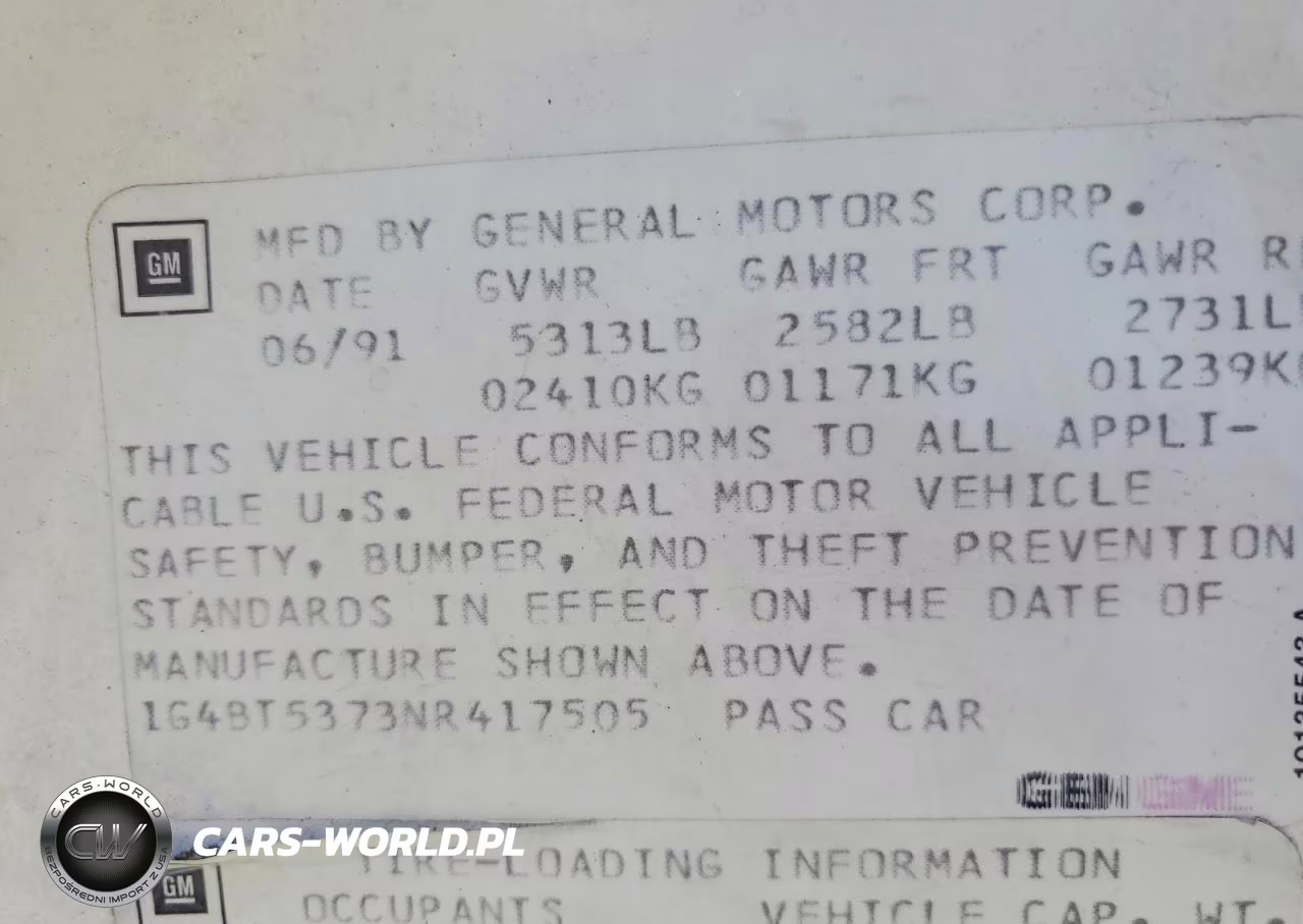1992 Buick Roadmaster Limited VIN:1G4BT5373NR417505 - 12