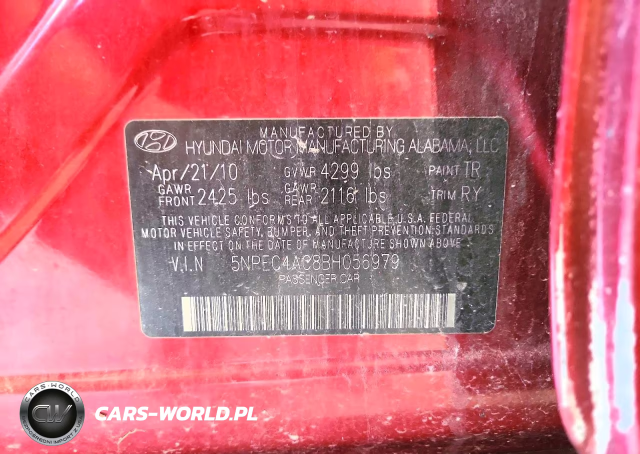 2011 Hyundai Sonata Se VIN:5NPEC4AC8BH056979 - 12