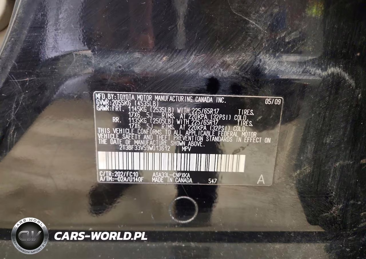 2009 Toyota Rav4 Base VIN:2T3BF33V59W013612 - 13