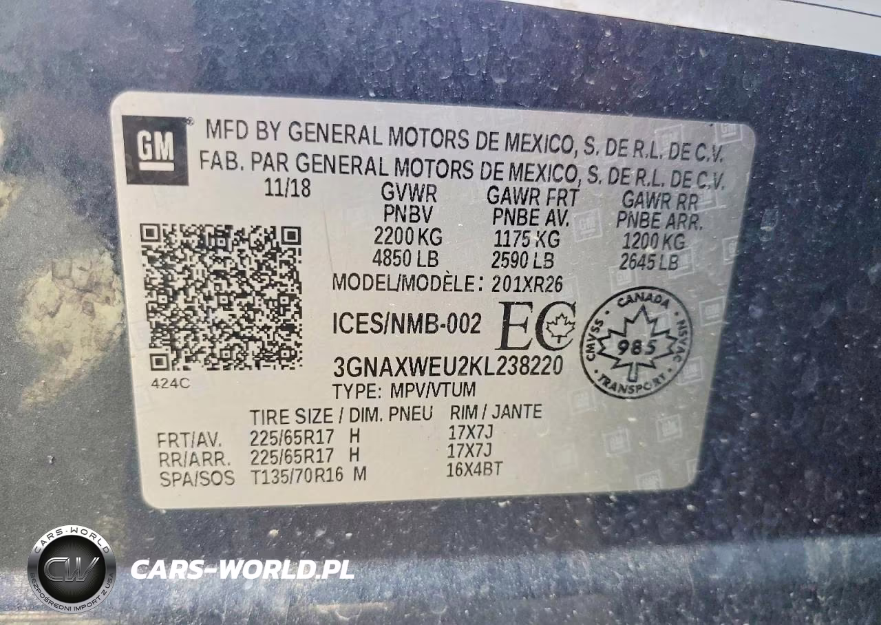 2019 Chevrolet Equinox Lt VIN:3GNAXWEU2KL238220 - 13