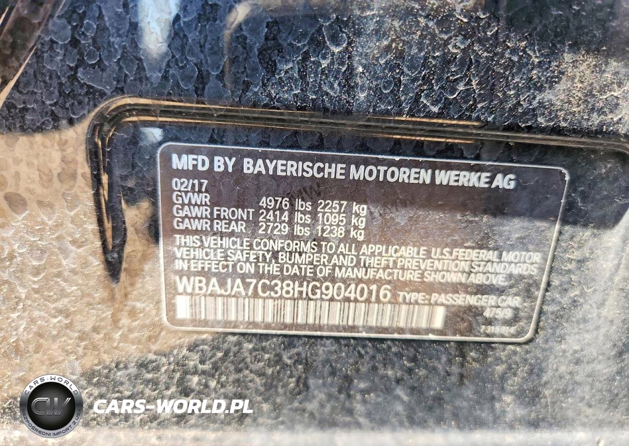 2017 BMW 530 Xi VIN:WBAJA7C38HG904016 - 12