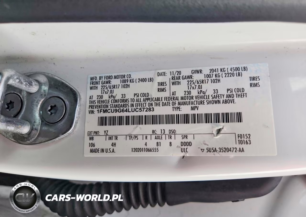 2020 Ford Escape Se VIN:1FMCU9G64LUC57283 - 13