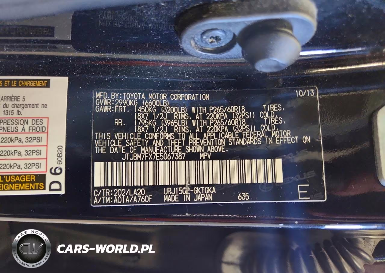 2014 Lexus Gx 460 VIN:JTJBM7FX7E5067387 - 13