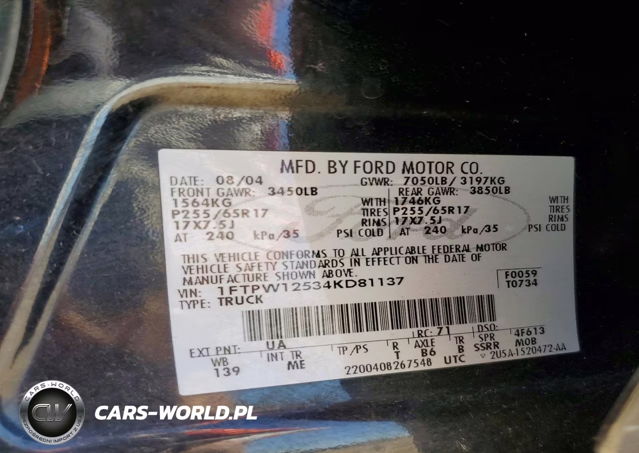 2004 Ford F150 Supercrew VIN:1FTPW12534KD81137 - 12