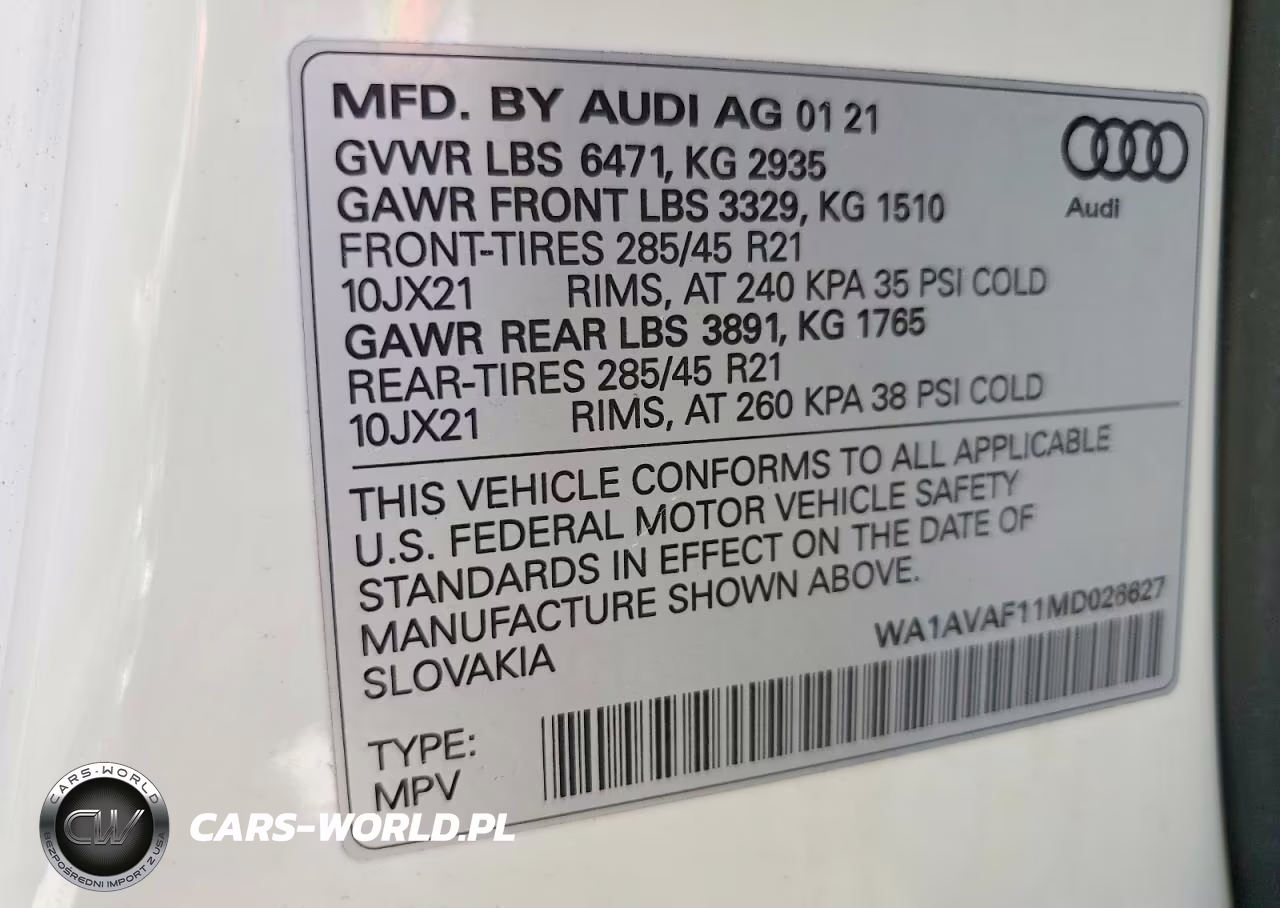 2021 Audi Q8 Premium VIN:WA1AVAF11MD026627 - 13