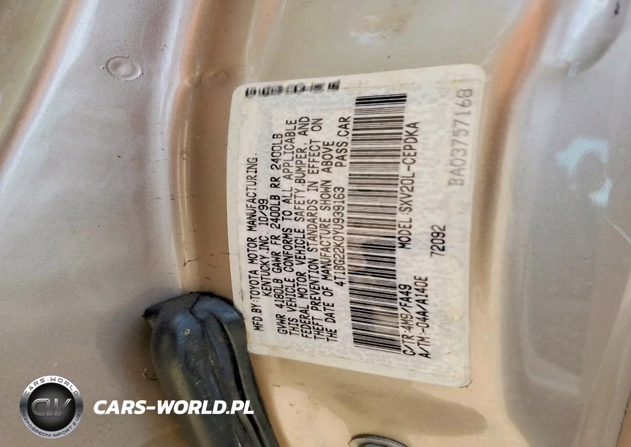 2000 Toyota Camry Ce VIN:4T1BG22K0YU939163 - 12