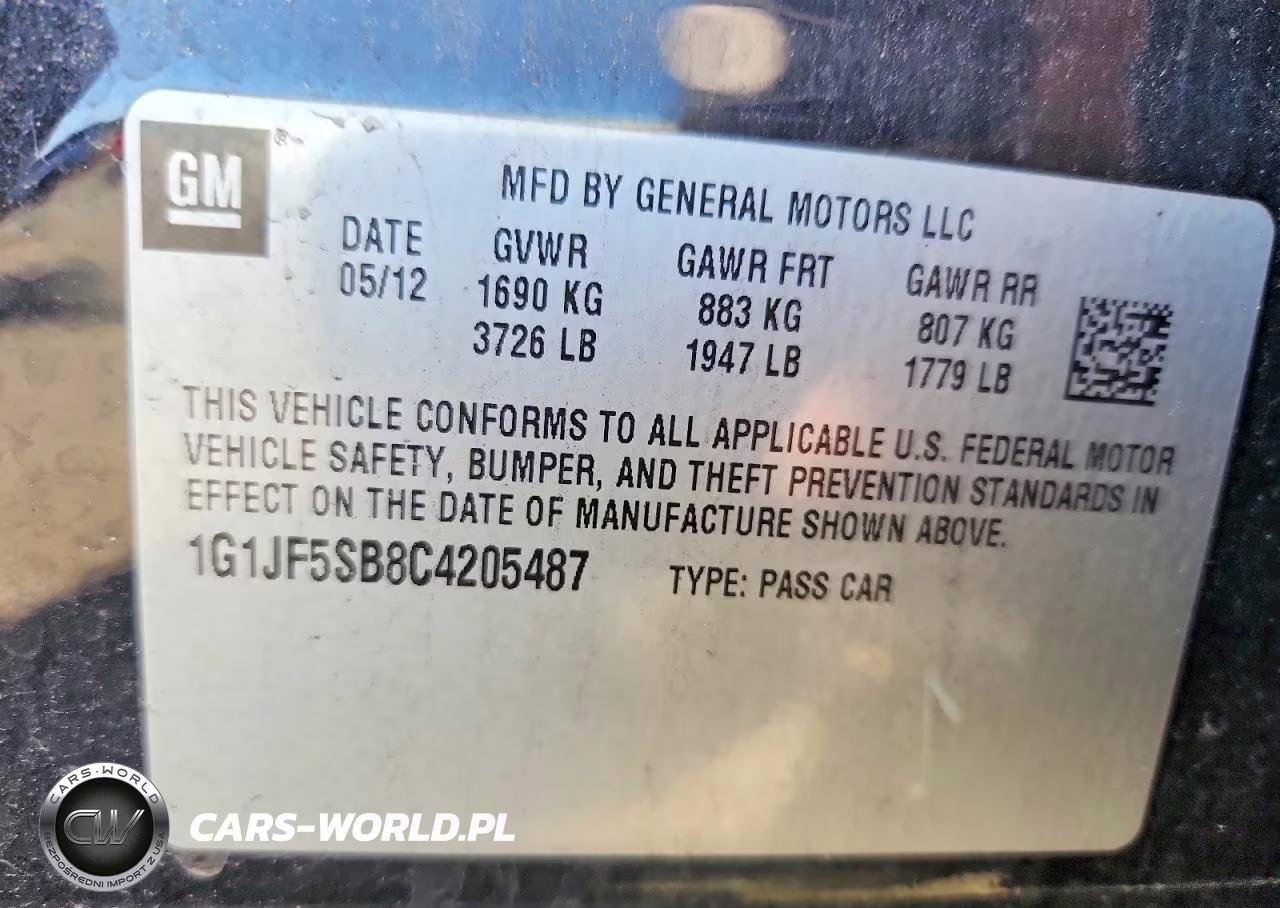2012 Chevrolet Sonic Ltz VIN:1G1JF5SB8C4205487 - 12