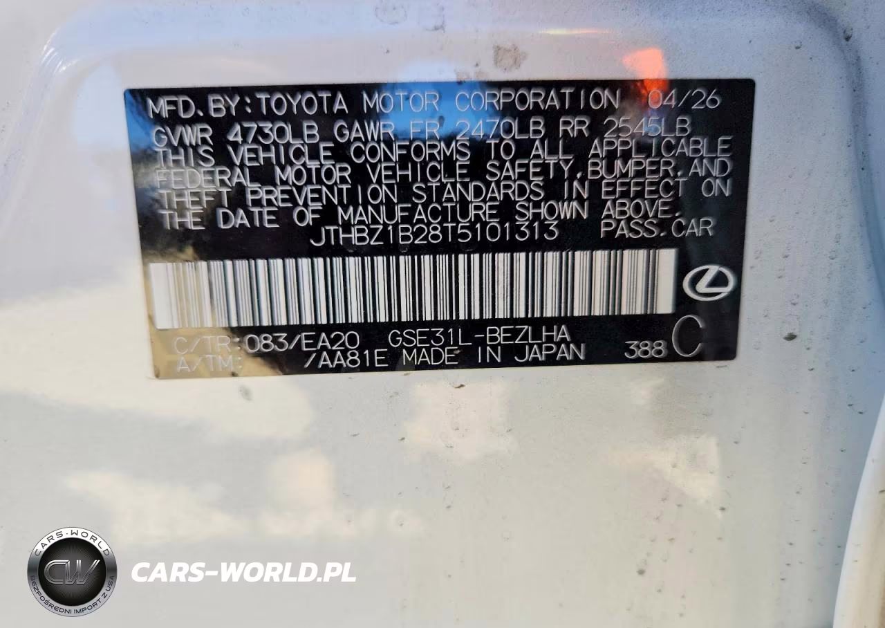 2026 Lexus Is 350 F Sport Design VIN:JTHBZ1B28T5101313 - 12