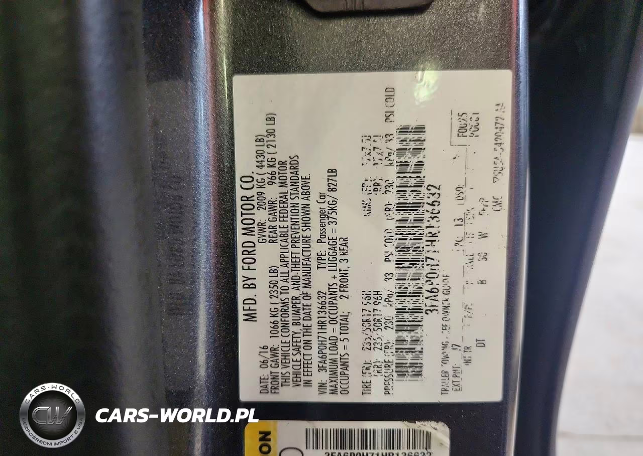 2017 Ford Fusion Se VIN:3FA6P0H71HR136632 - 12