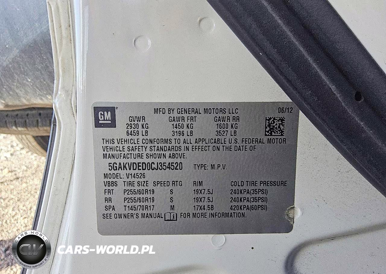 2012 Buick Enclave VIN:5GAKVDED0CJ354520 - 13