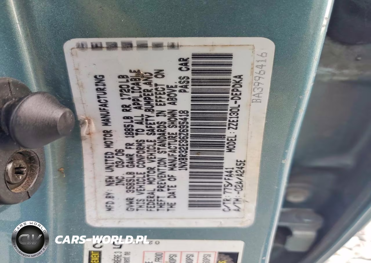 2006 Toyota Corolla Ce VIN:1NXBR32E36Z695418 - 12