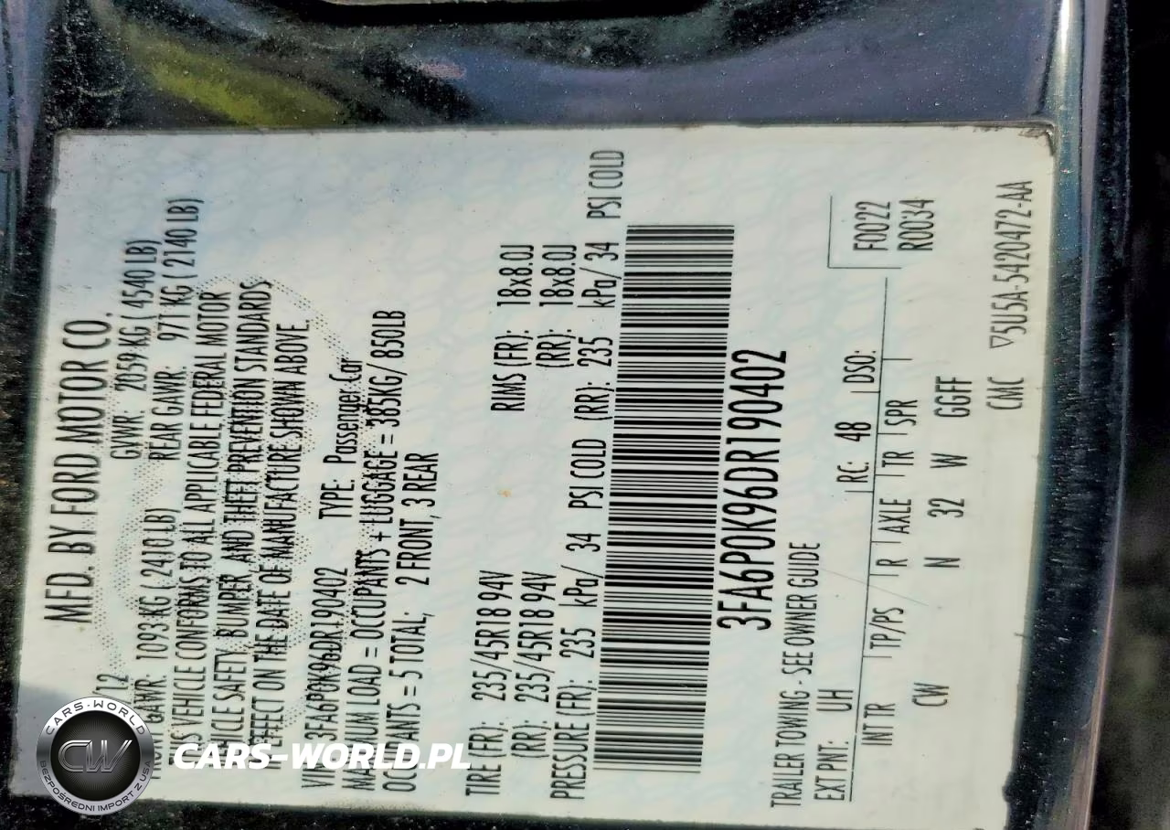 2013 Ford Fusion Titanium VIN:3FA6P0K96DR190402 - 12