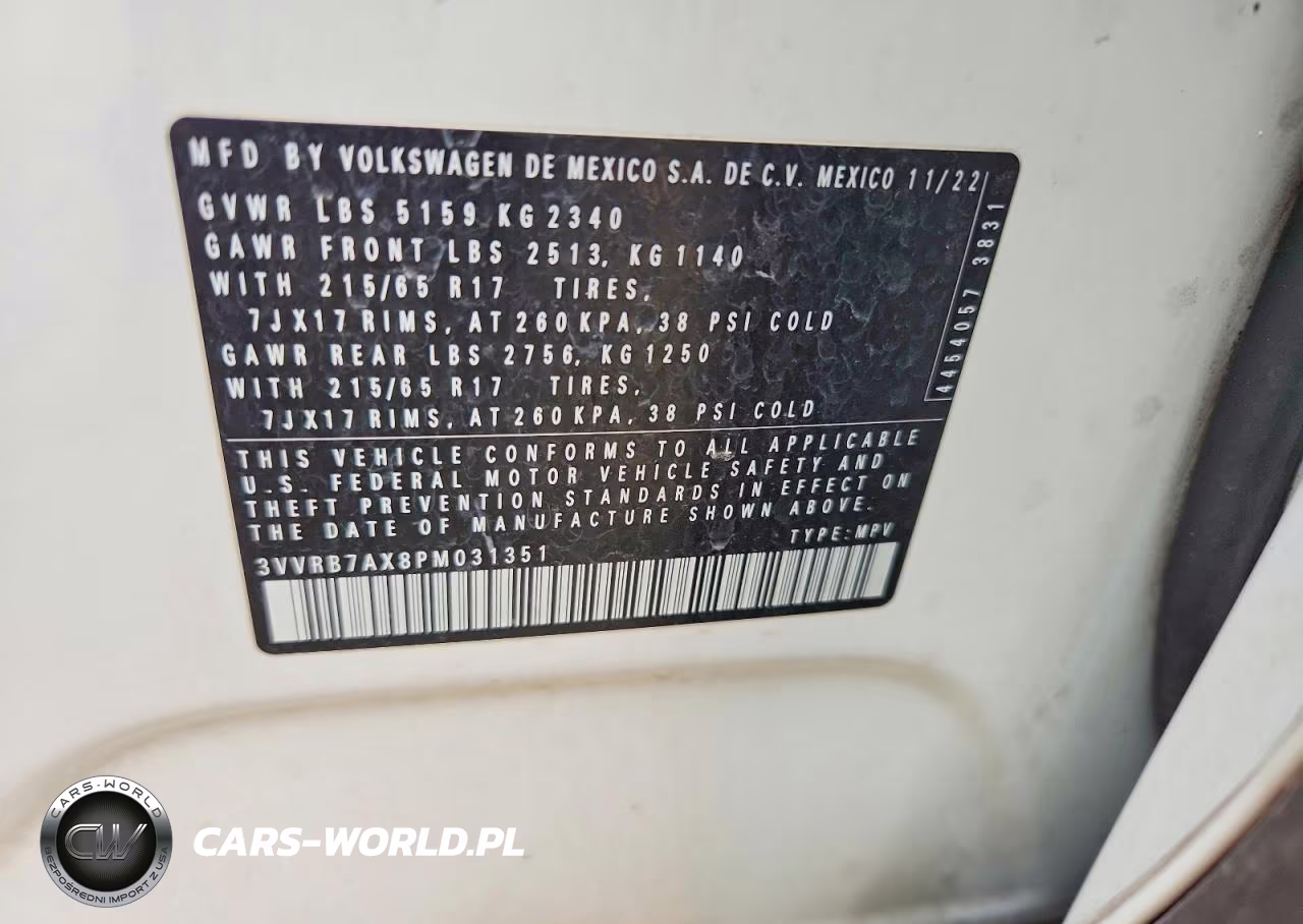 2023 Volkswagen Tiguan S VIN:3VVRB7AX8PM031351 - 13