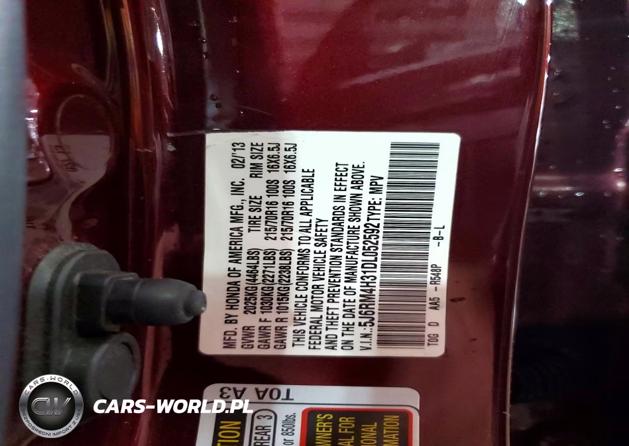 2013 Honda Cr-V Lx VIN:5J6RM4H31DL052592 - 13