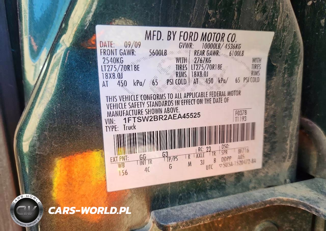 2010 Ford F250 Super Duty VIN:1FTSW2BR2AEA45525 - 13