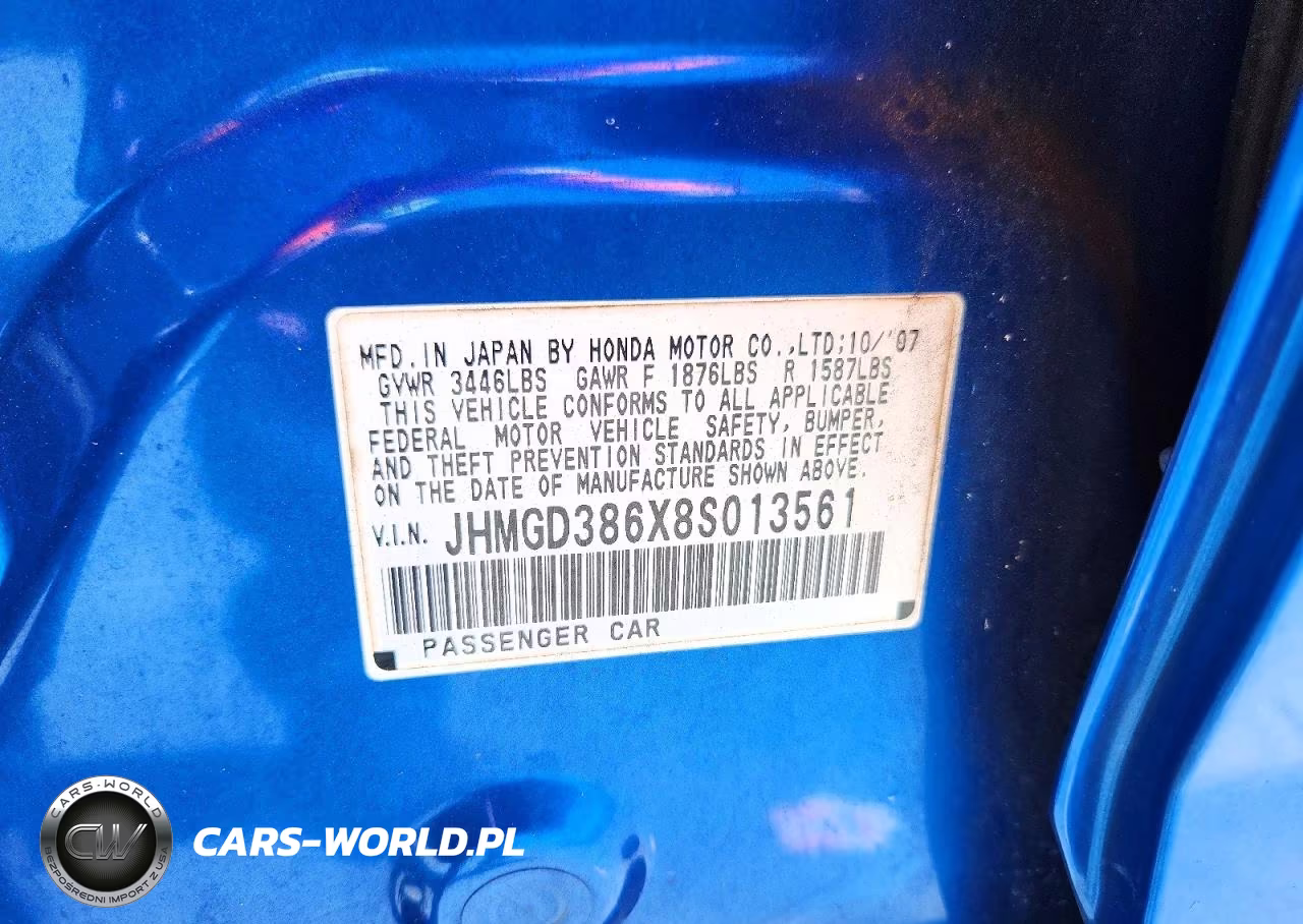 2008 Honda Fit Sport VIN:JHMGD386X8S013561 - 12