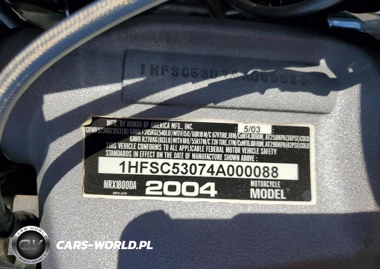 2004 Honda Nrx1800 Da VIN:1HFSC53074A000088 - 9