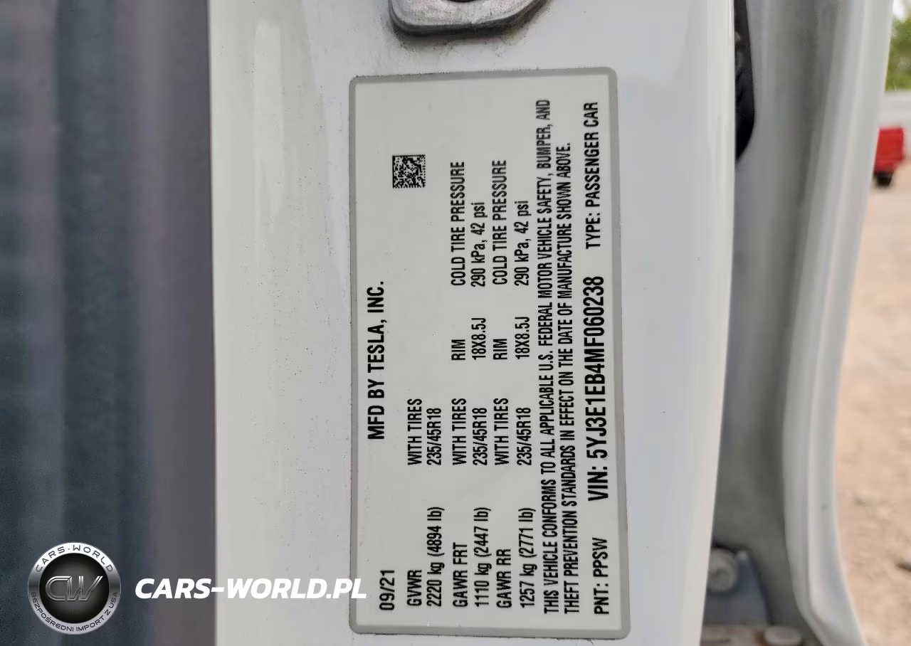 2021 Tesla Model 3 VIN:5YJ3E1EB4MF060238 - 13