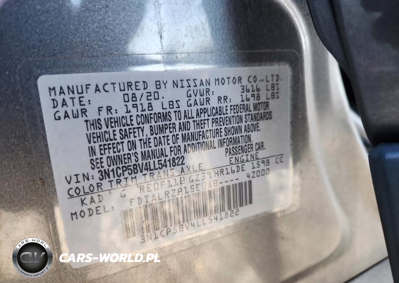 2020 Nissan Kicks S VIN:3N1CP5BV4LL541822 - 12