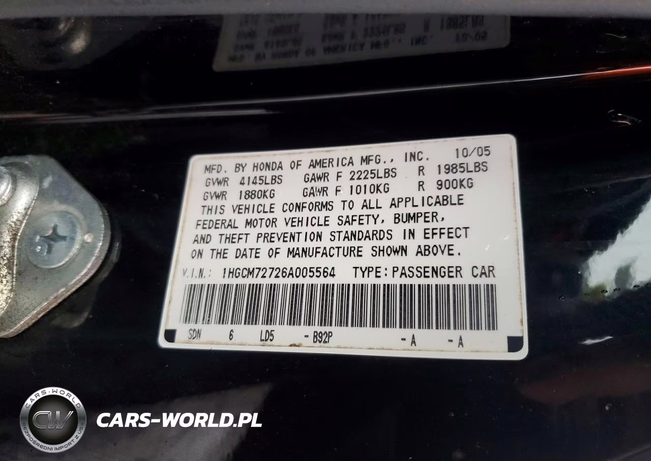 2006 Honda Accord Ex VIN:1HGCM72726A005564 - 12