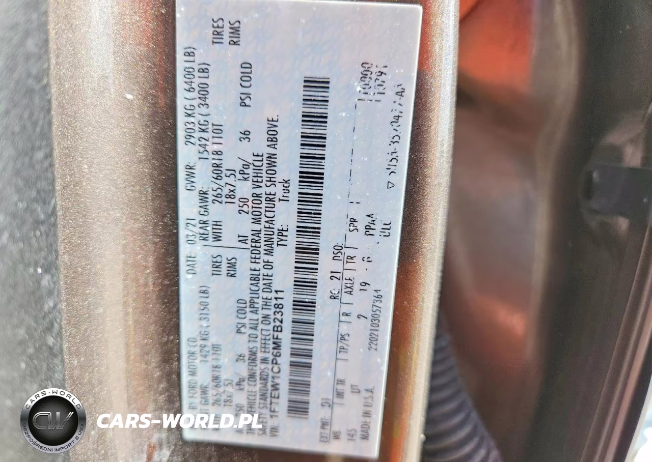 2021 Ford F150 Supercrew VIN:1FTEW1CP6MFB23811 - 12