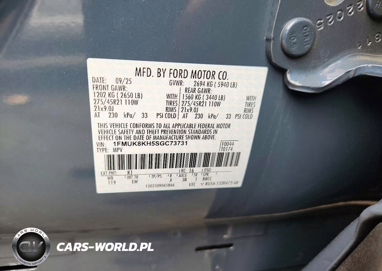 2025 Ford Explorer St-Line VIN:1FMUK8KH5SGC73731 - 13