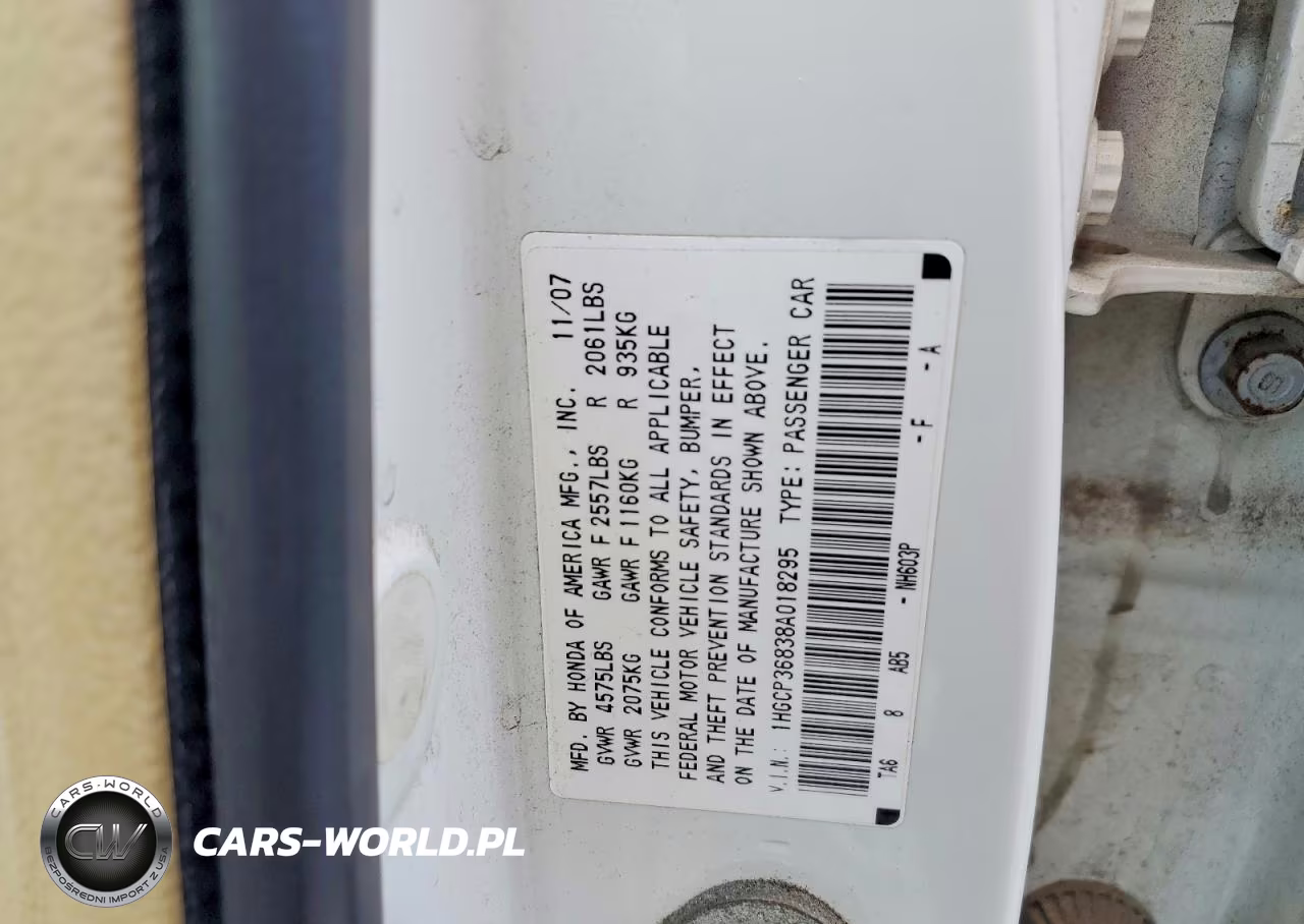 2008 Honda Accord Exl VIN:1HGCP36838A018295 - 12