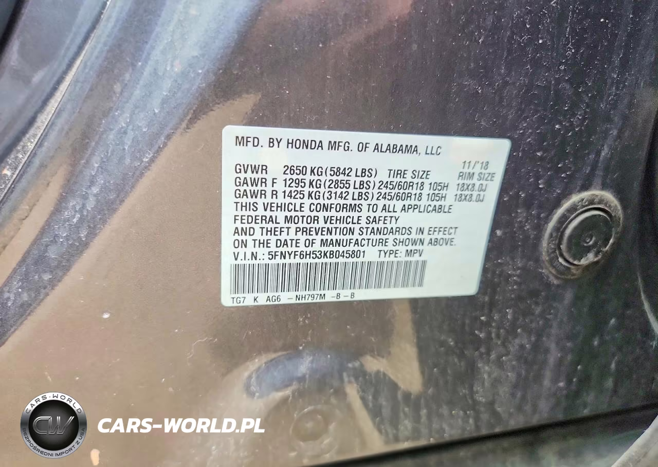 2019 Honda Pilot Exl VIN:5FNYF6H53KB045801 - 13