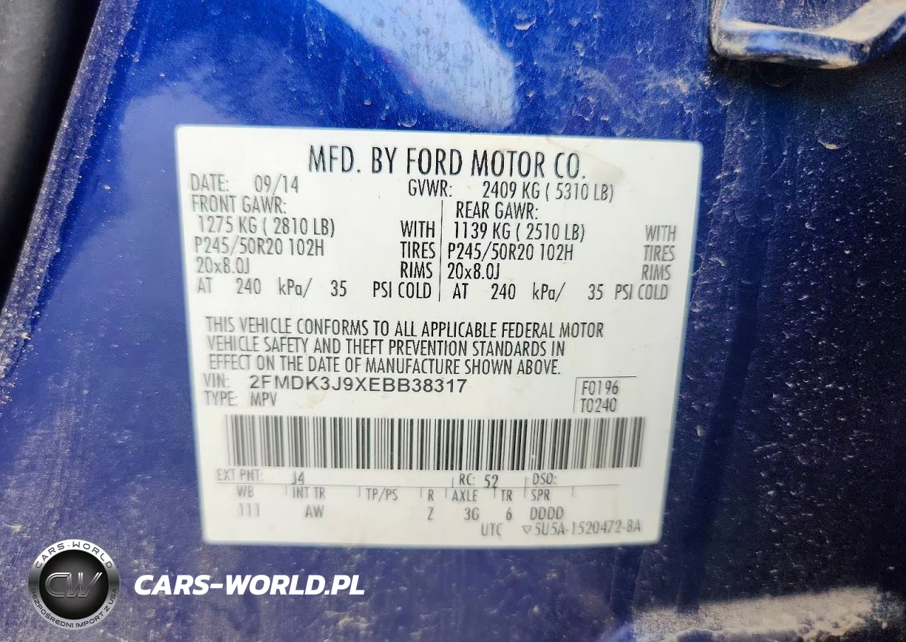 2014 Ford Edge Sel VIN:2FMDK3J9XEBB38317 - 13