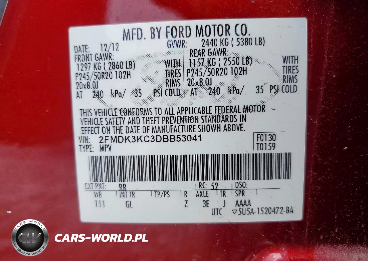 2013 Ford Edge Limited VIN:2FMDK3KC3DBB53041 - 12