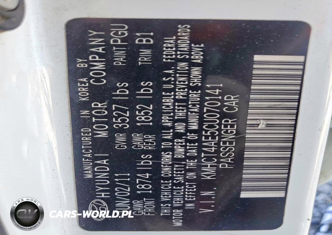 2012 Hyundai Accent Gls VIN:KMHCT4AE5CU070141 - 12