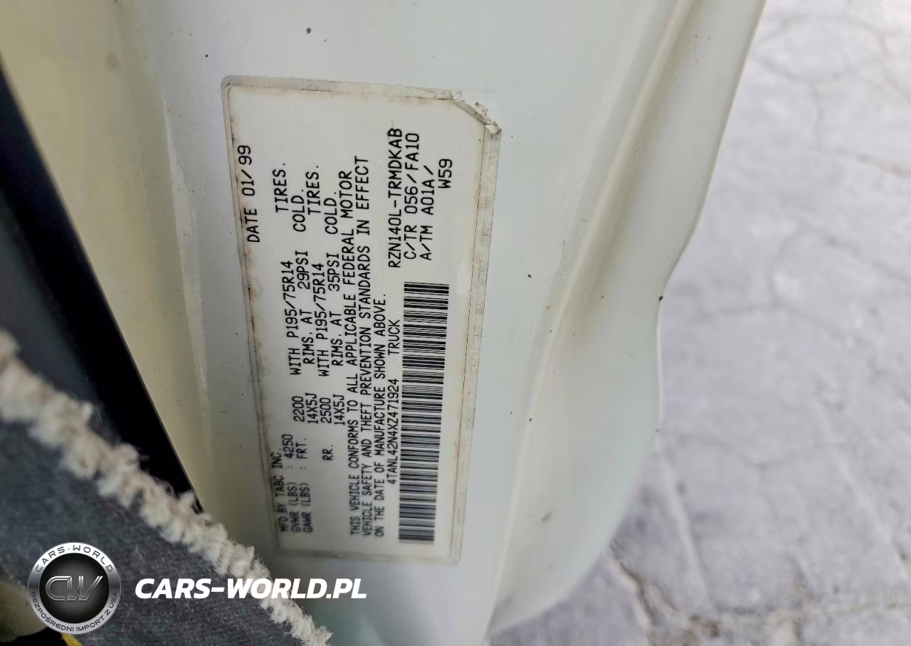1999 Toyota Tacoma Base VIN:4TANL42N4XZ471924 - 12