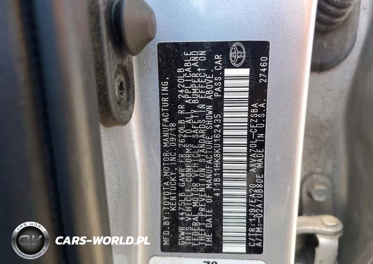 2019 Toyota Camry Se VIN:4T1B11HK8KU162435 - 12