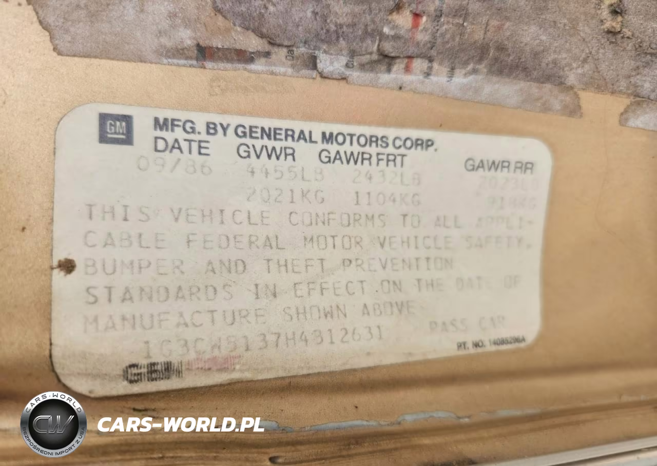1987 Oldsmobile 98 Regency Brougham VIN:1G3CW5137H4312631 - 12