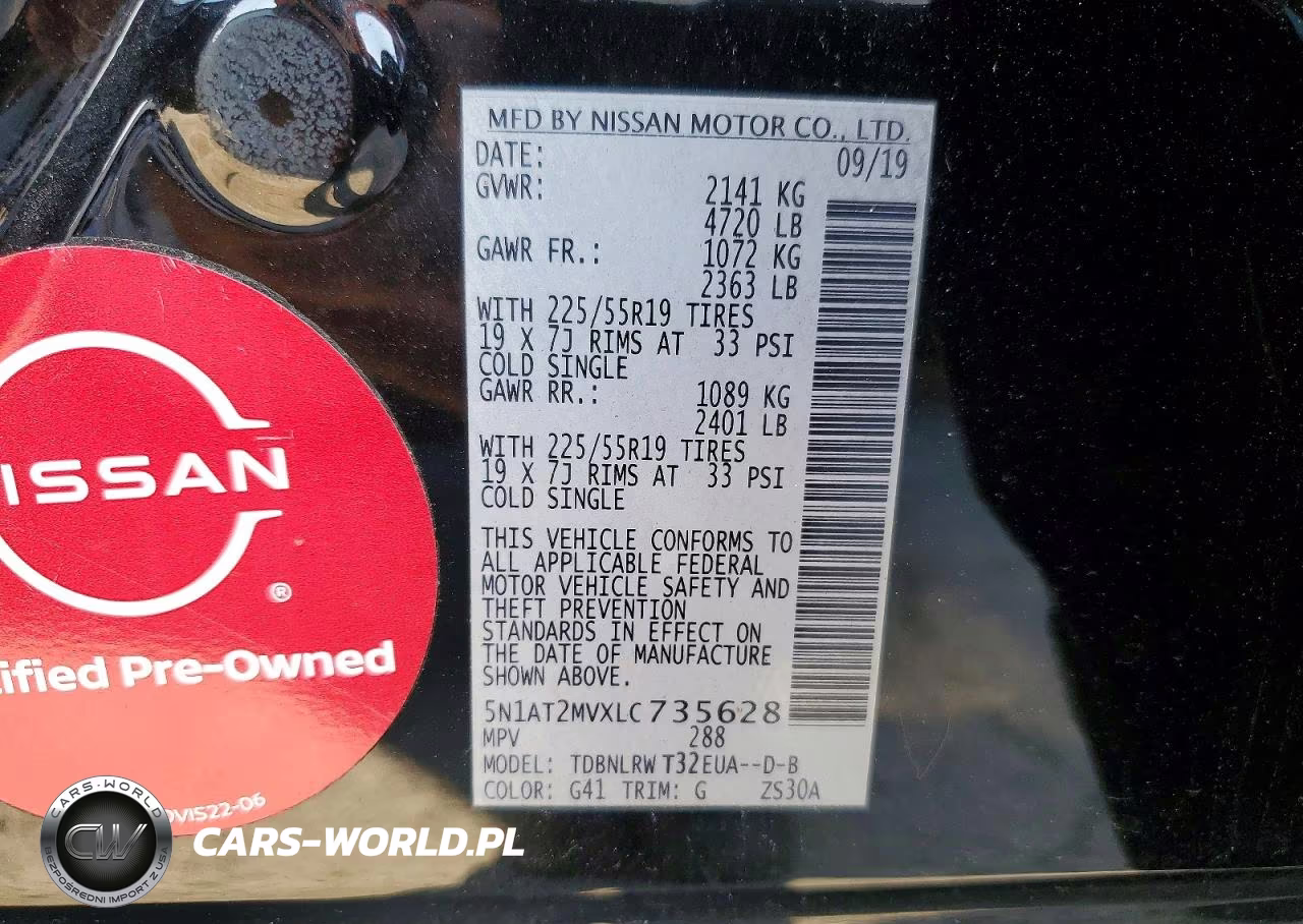 2020 Nissan Rogue Sl VIN:5N1AT2MVXLC735628 - 14