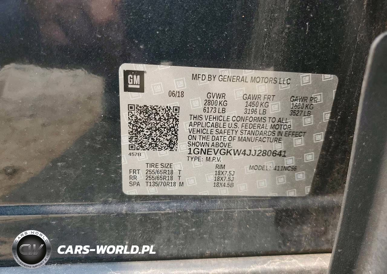 2018 Chevrolet Traverse Lt VIN:1GNEVGKW4JJ280641 - 13