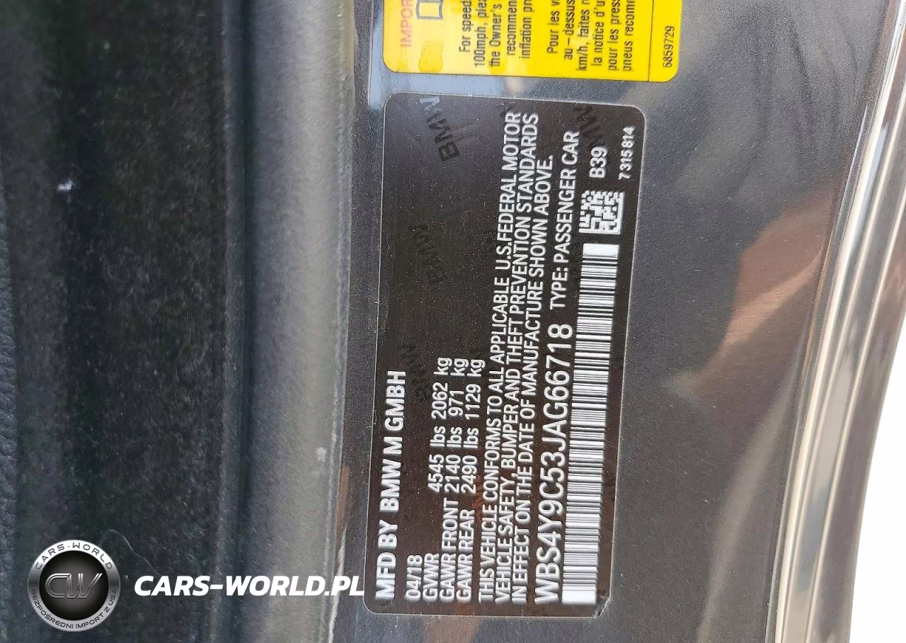 2018 BMW M4 VIN:WBS4Y9C53JAG66718 - 12
