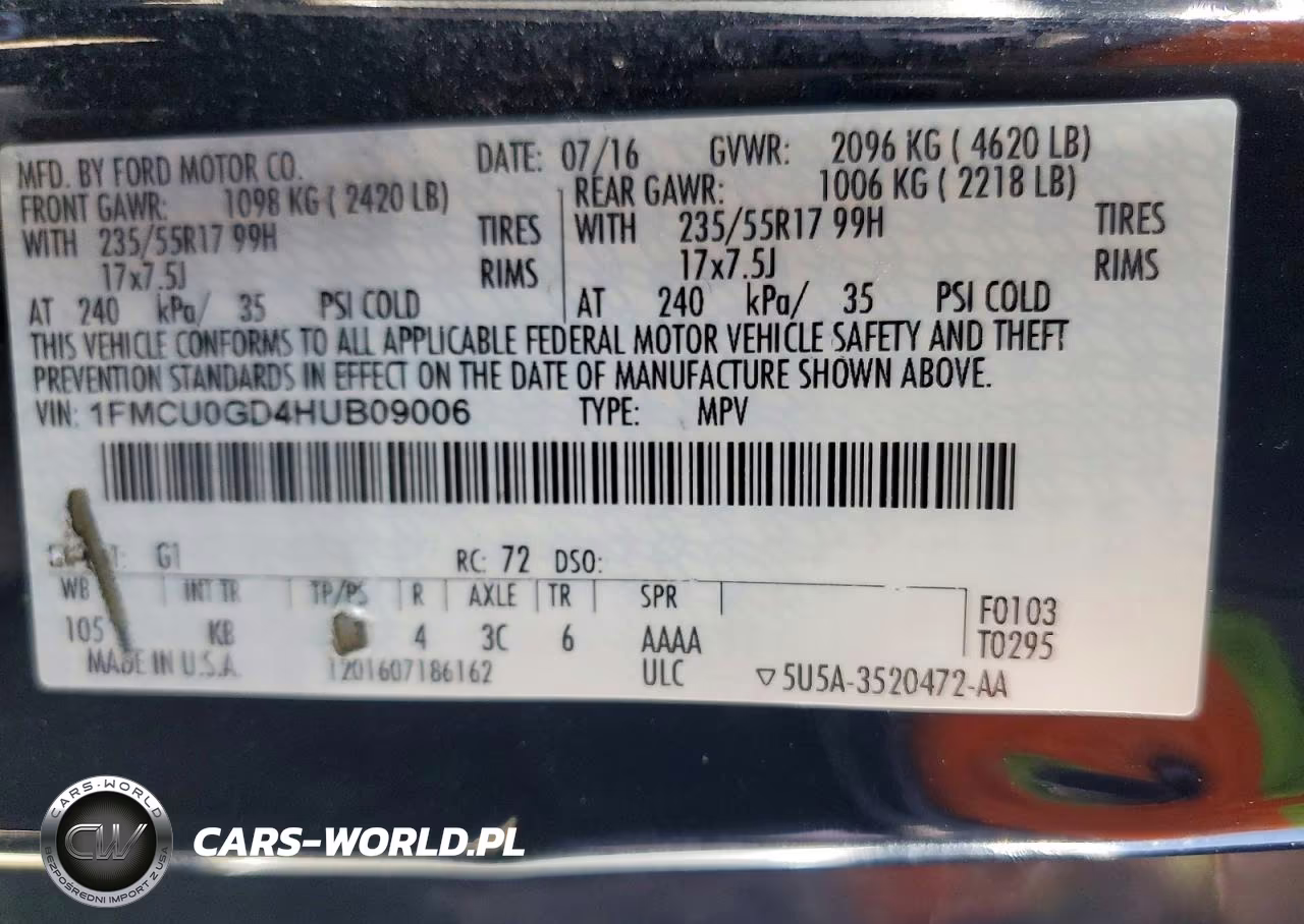 2017 Ford Escape Se VIN:1FMCU0GD4HUB09006 - 13