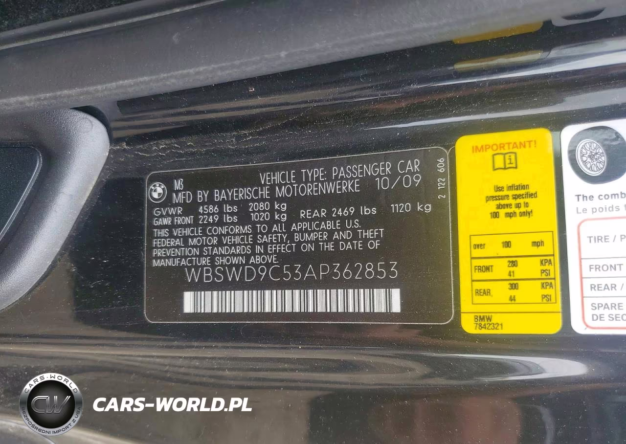 2010 BMW M3 VIN:WBSWD9C53AP362853 - 12