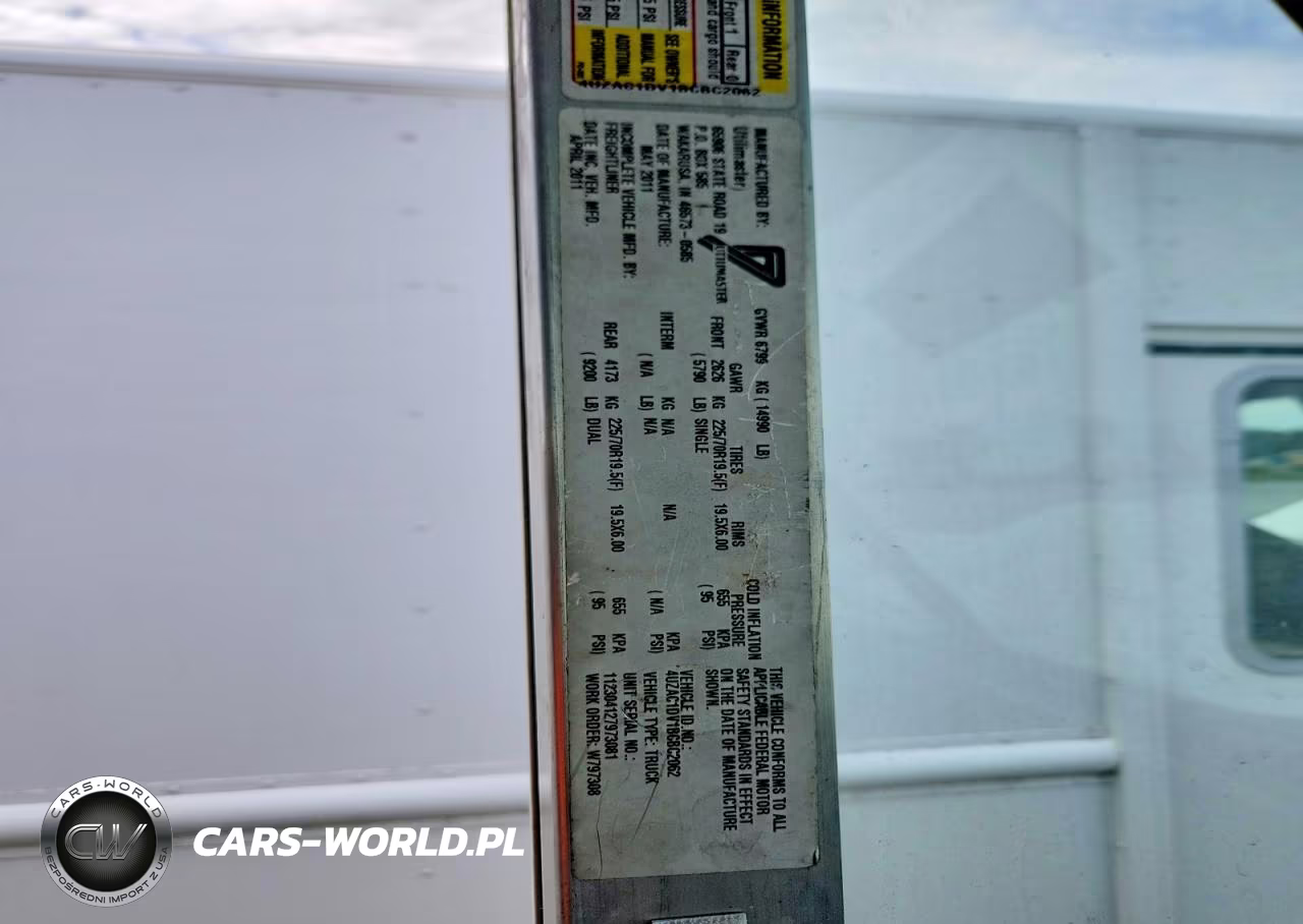 2011 Freightliner Chassis M Line Walk-In Van VIN:4UZAC1DV1BCBC2062 - 13