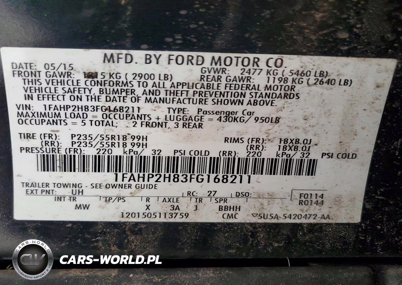 2015 Ford Taurus Sel VIN:1FAH92H83FG168211 - 12